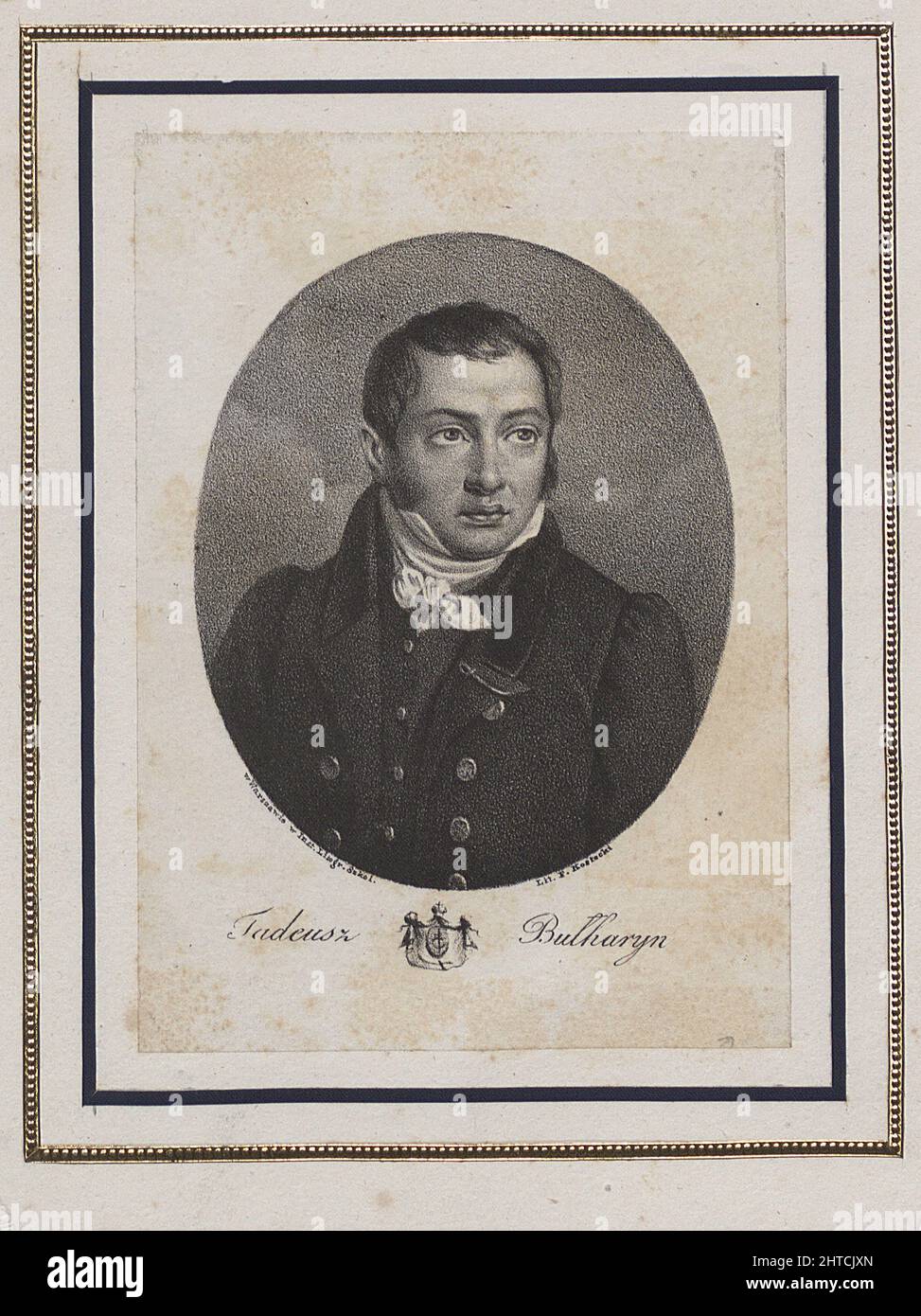 Portrait of the author Faddei Bulgarin (1789-1859), 1832. Private Collection. Stock Photo