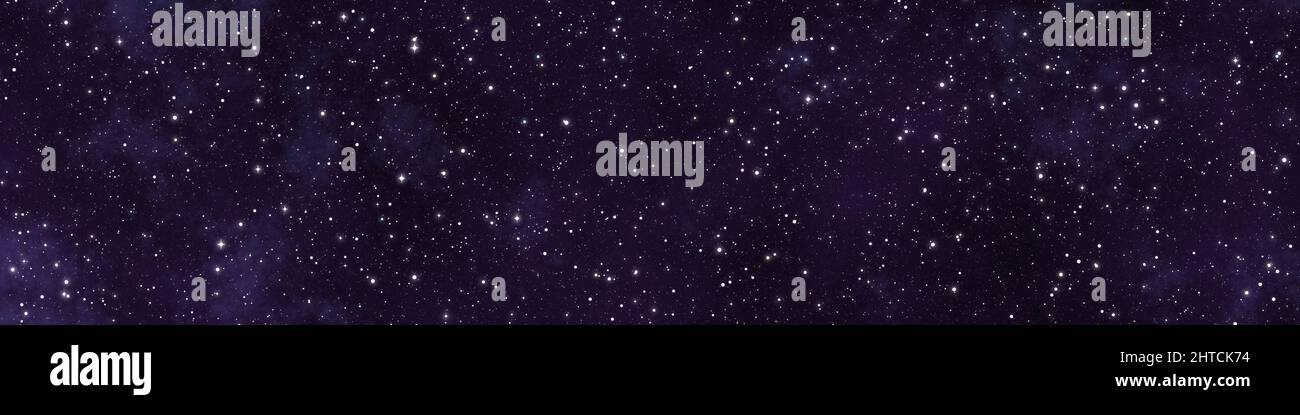 Illustration of a wide starry night sky background banner Stock Photo ...