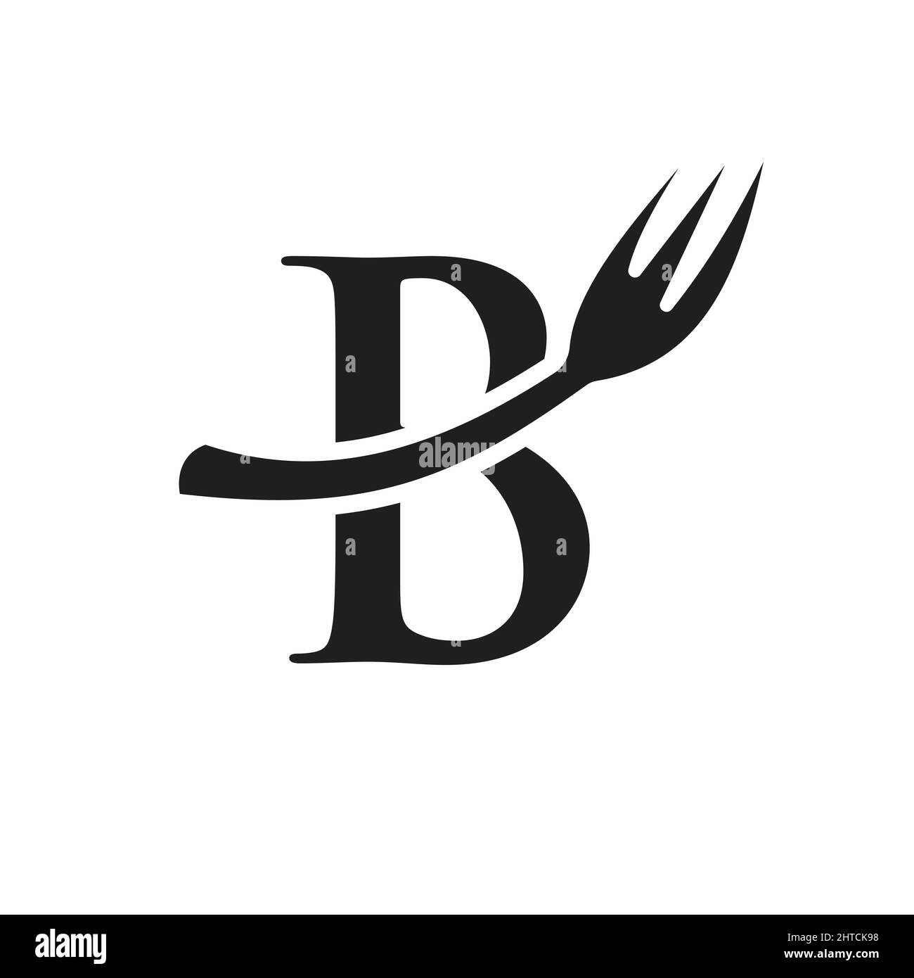 Restaurant Logo Template On Letter B. Letter B Restaurant Logo Sign