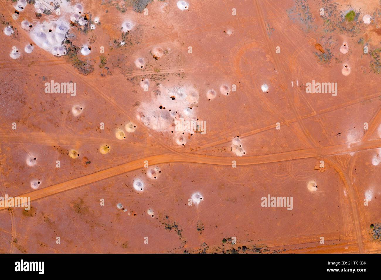 Aerial view of the Coober Pedy opal mining area Stock Photo Alamy