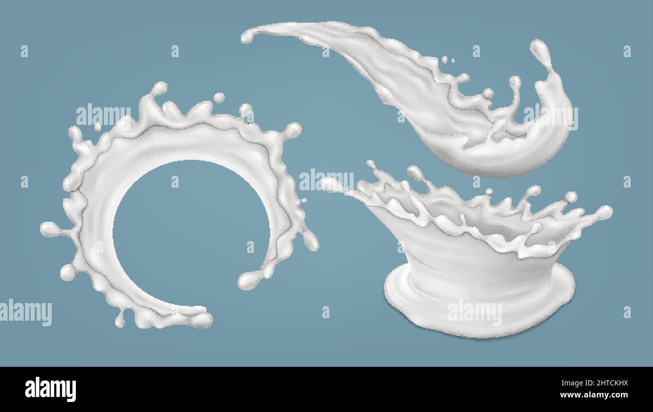 Splash milk liquid set vector Stock Vector Image & Art - Alamy