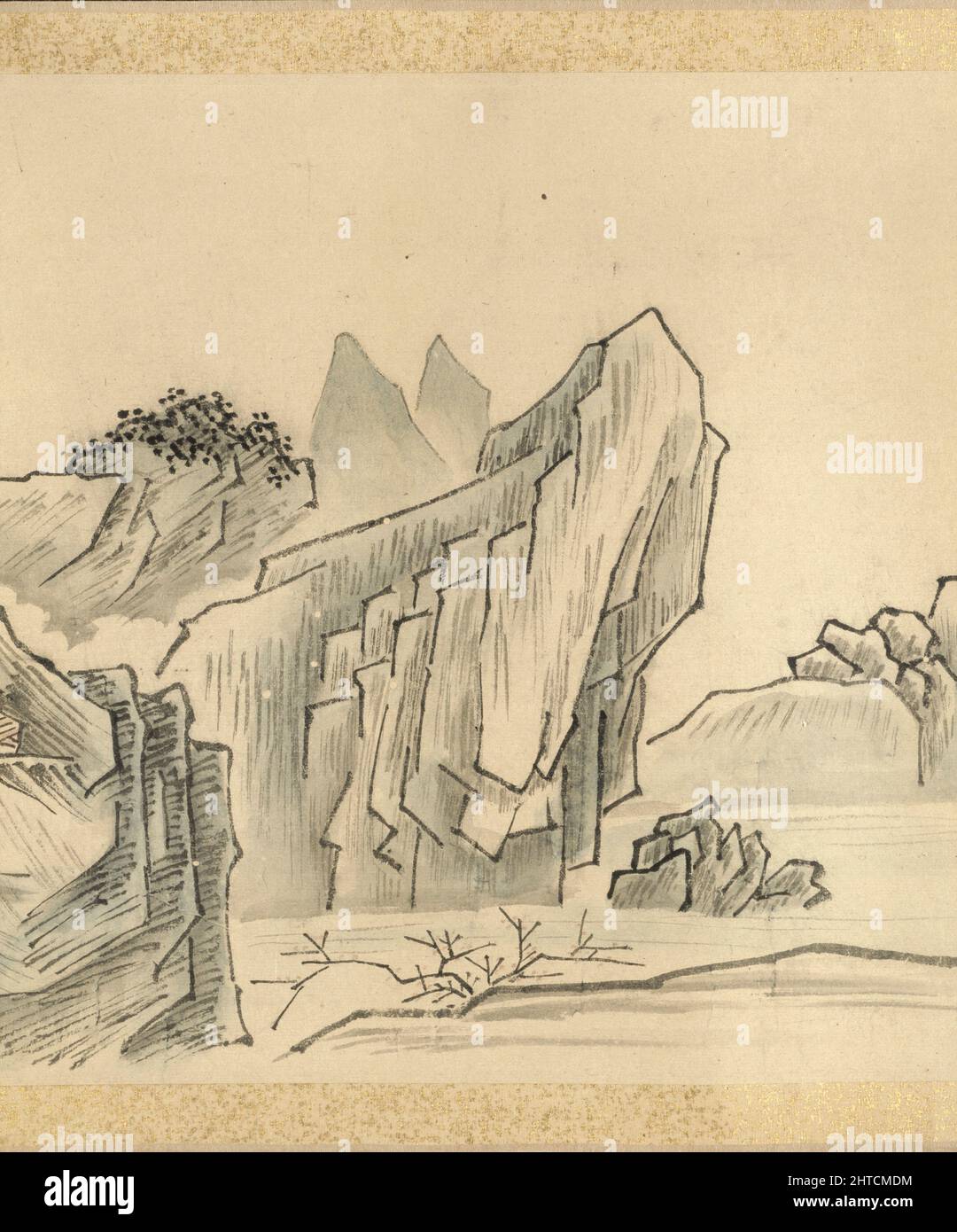 Nine bends of the Jiuquxi River in the Wuyi mountains, 1772. Dimensions: 22.9 x 577.4 cm (height x width) ; 27.5 cm along roller (length) ; 26 cm without roller (length) ; 5.4 cm (diameter). Stock Photo