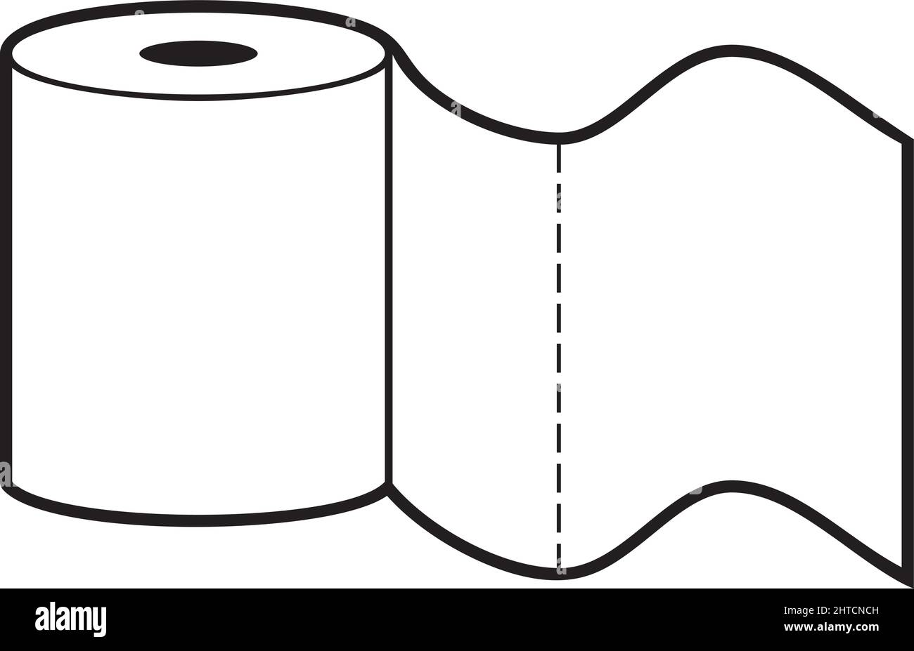 Toilet paper roll - black white vector design Stock Vector