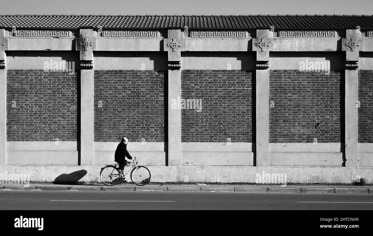 man on bike Stock Photo