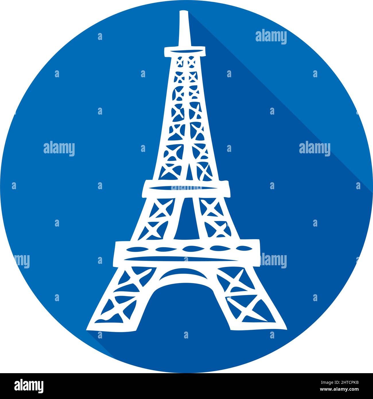 Eiffel tower in Paris flat icon vector illustration Stock Vector Image ...