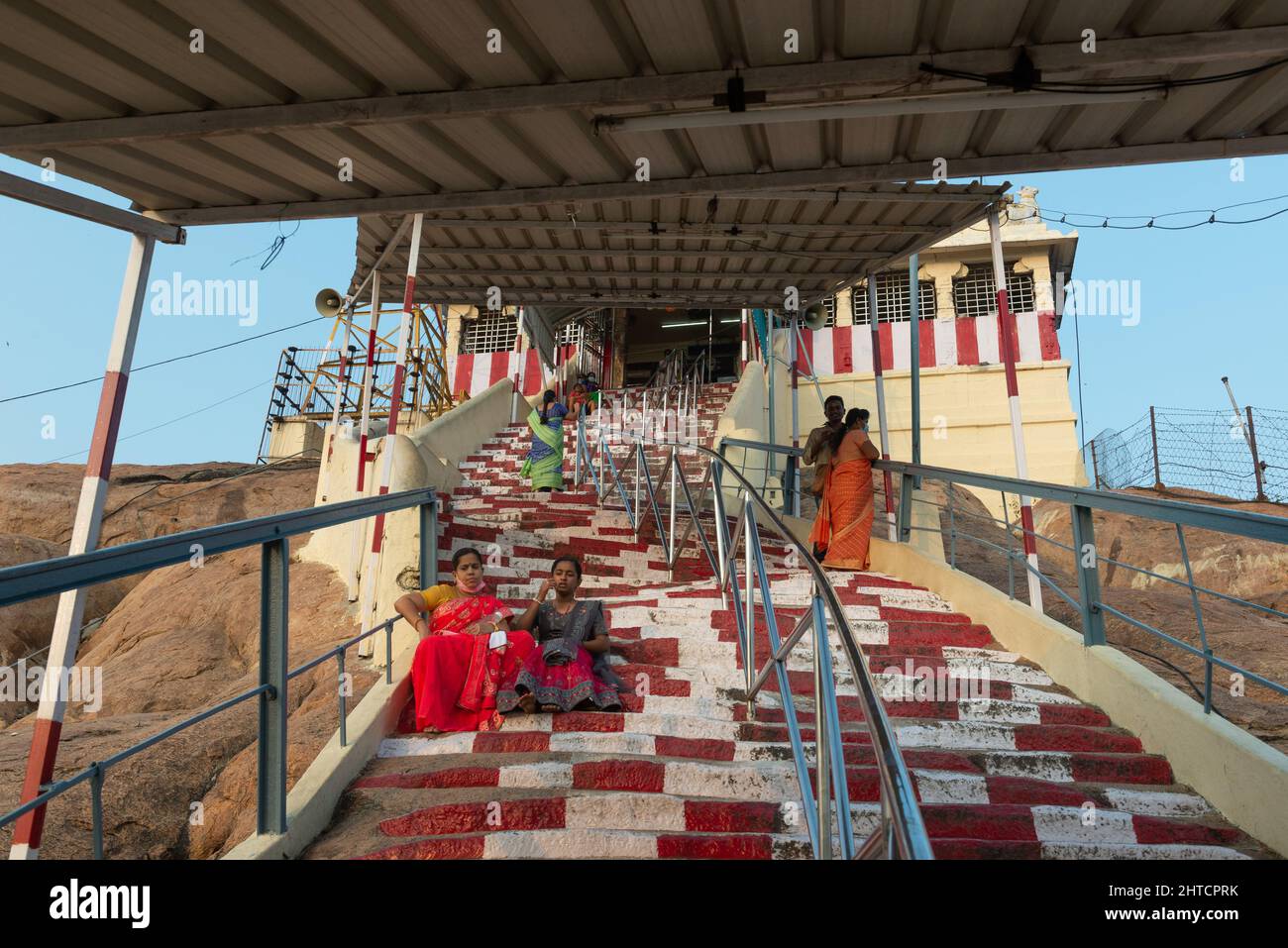 Trichy, India - January 2022: Rock Fort Temple Stock Photo