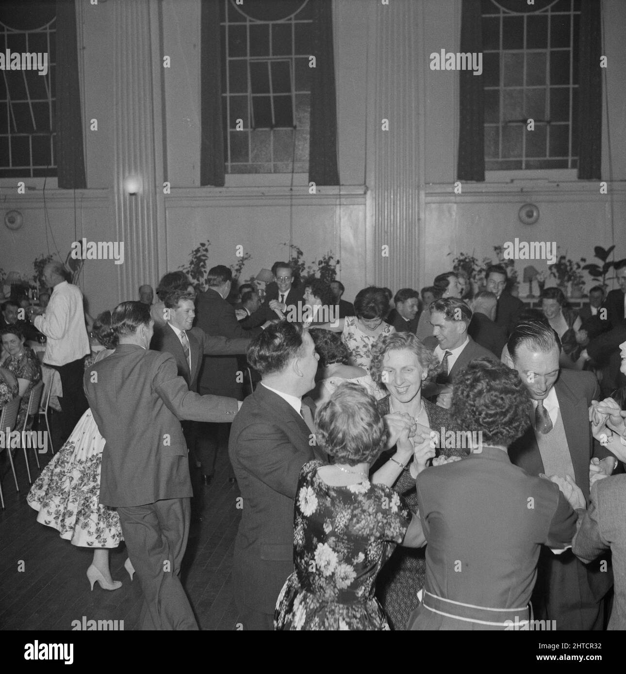 The Grand Hotel, Broad Street, Bristol, City of Bristol, 04/03/1959. A group of people dancing at the Grand Hotel. This dinner and dance was attended by staff from Laing's South-Western region with retiring directors, W M Johnson and A Anderson, as guests of honour. Stock Photo