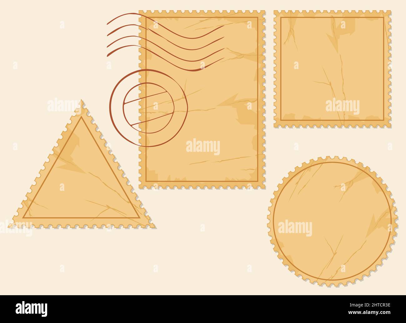 Vector Illustration Set Of Old Blank Postage Stamps Stock Vector Image Art Alamy