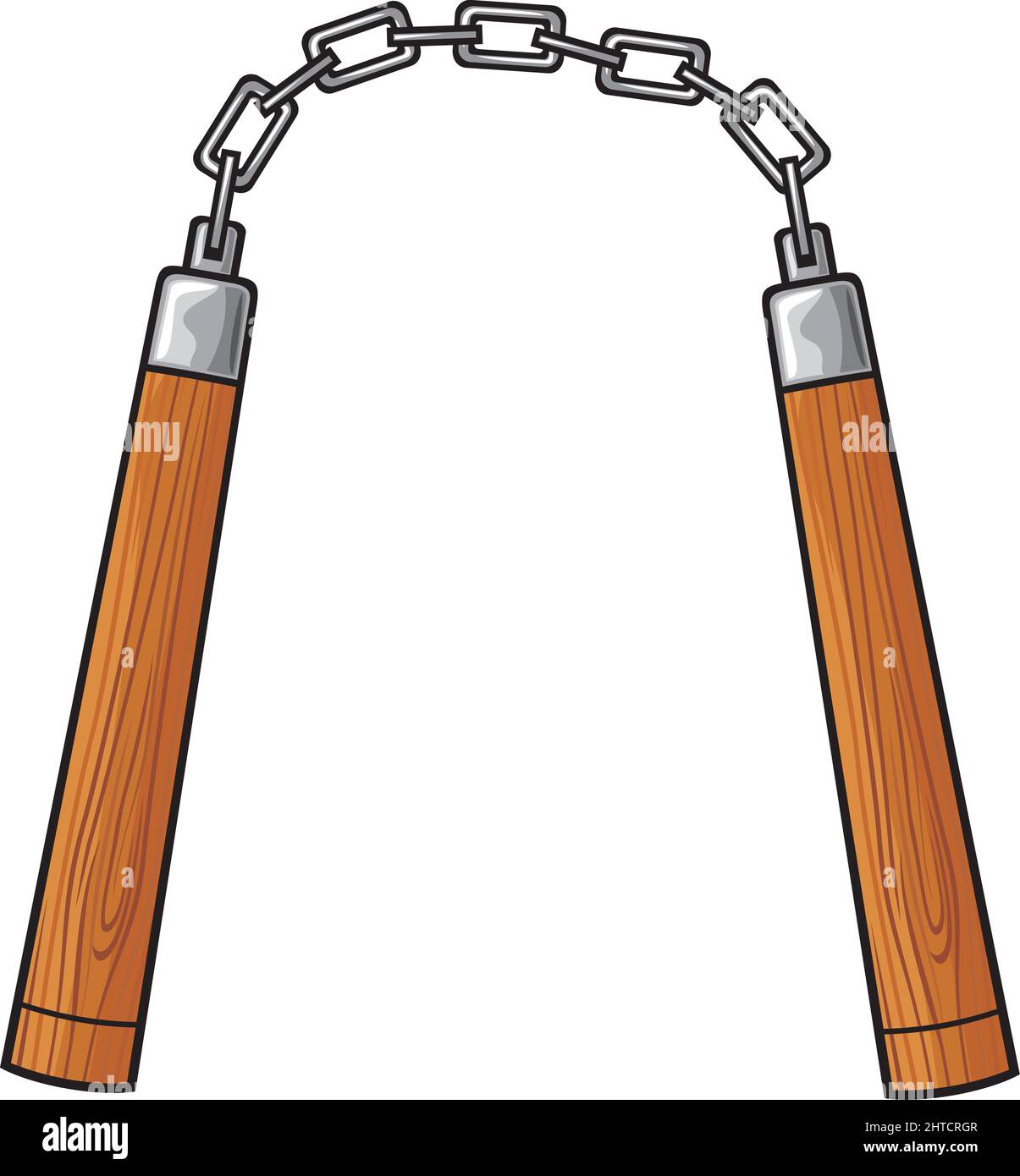 Nunchaku weapon vector illustration Stock Vector Image & Art Alamy
