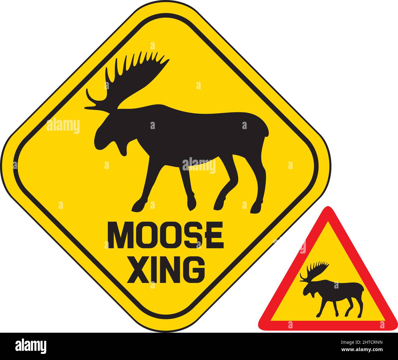 Moose crossing road sign Stock Vector Images Alamy