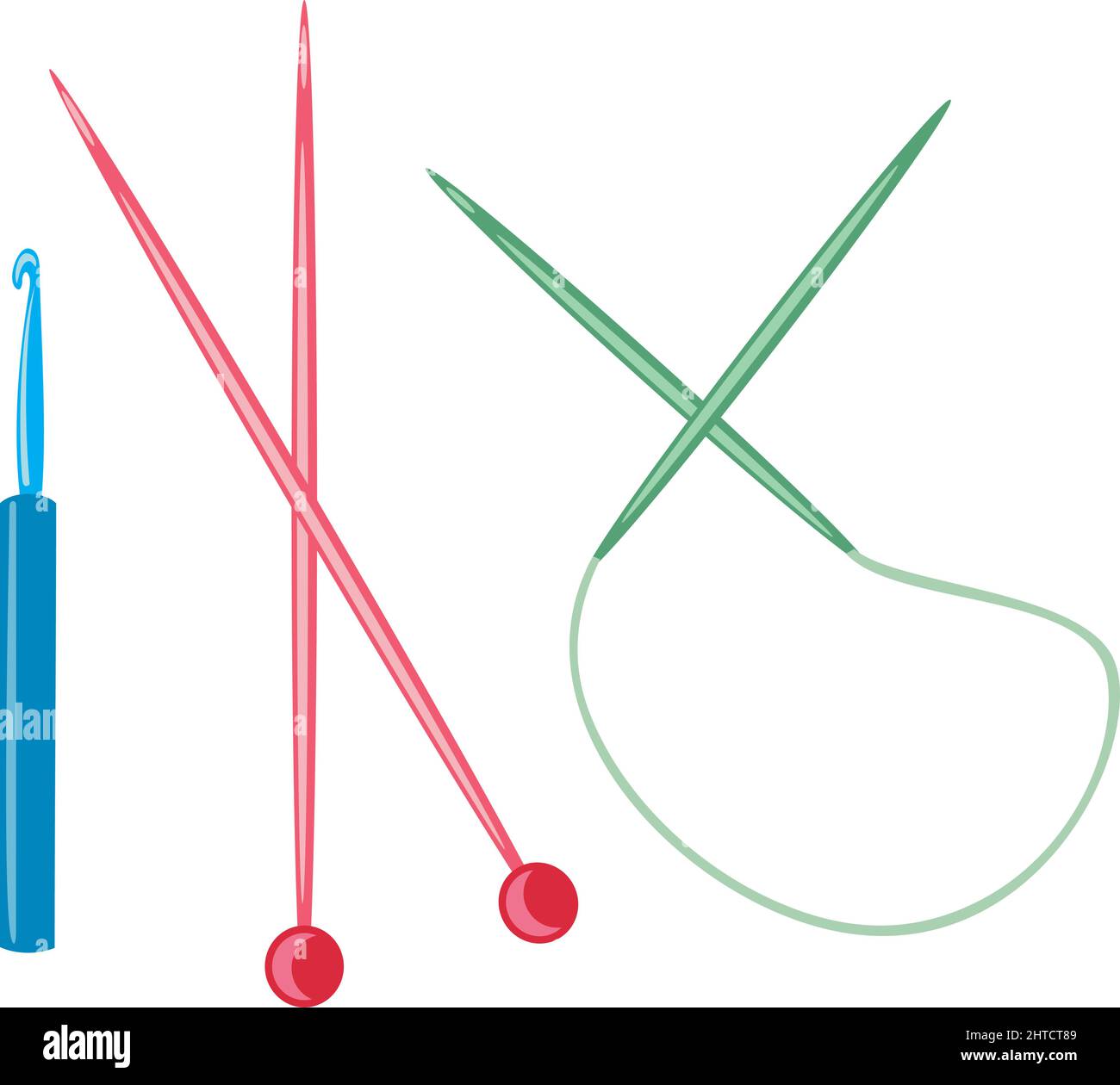 Wooden knitting needles vector illustration Stock Vector Image & Art