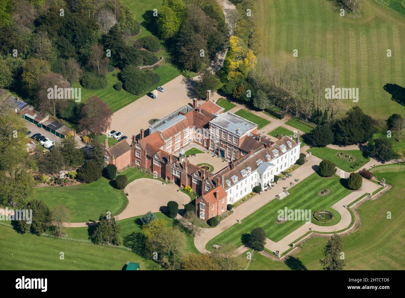 Gosfield Hall, a large quadrangular mansion built in the 1540s, subsequently remodelled, Essex, 2016. Stock Photo