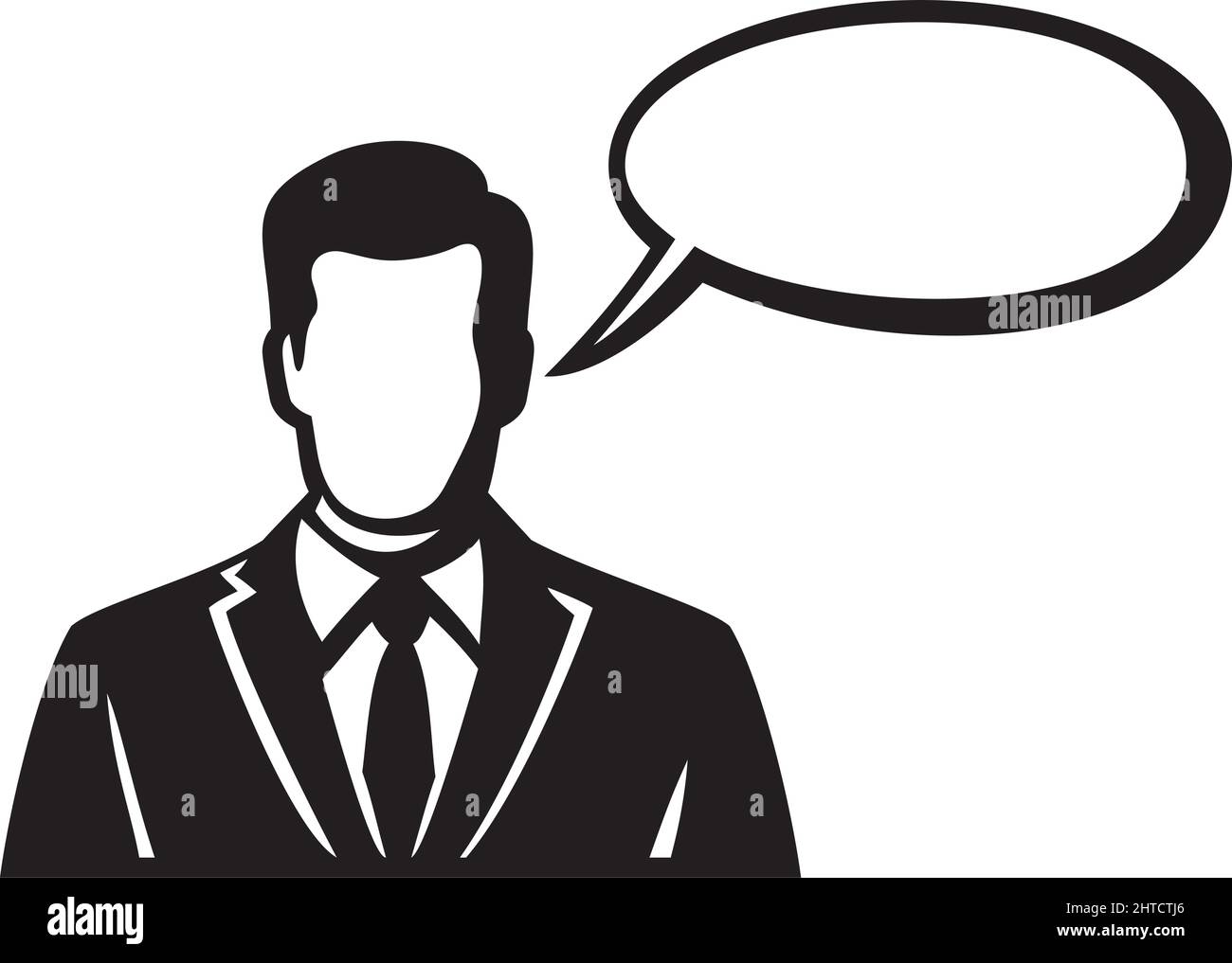 Man with a empty speech bubble over his head vector illustration Stock Vector