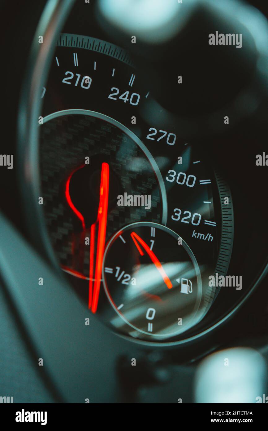 Closeup of a Mercedes Benz AMG car Speedometer Stock Photo Alamy