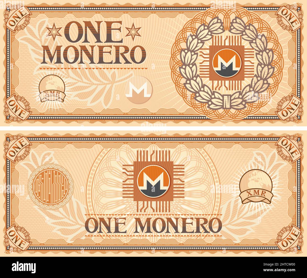 One Monero abstract banknote vector illustration Stock Vector Image ...