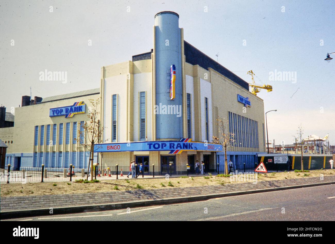 Top Rank Bingo Club, Claughton Road, Birkenhead, Wirral, 1990-1997. The Top Rank Bingo Club viewed from the north-east. The Ritz Cinema opened in 1937. It was damaged by bombing in the Second World War, and reopened in 1947 after renovation work. The original Compton organ was replaced by a Christie organ from the La Scala Cinema in Glasgow. The cinema was later renamed the Essoldo Cinema. It closed in 1969 and became a bingo club, which closed in 1997. The building was later demolished. Stock Photo