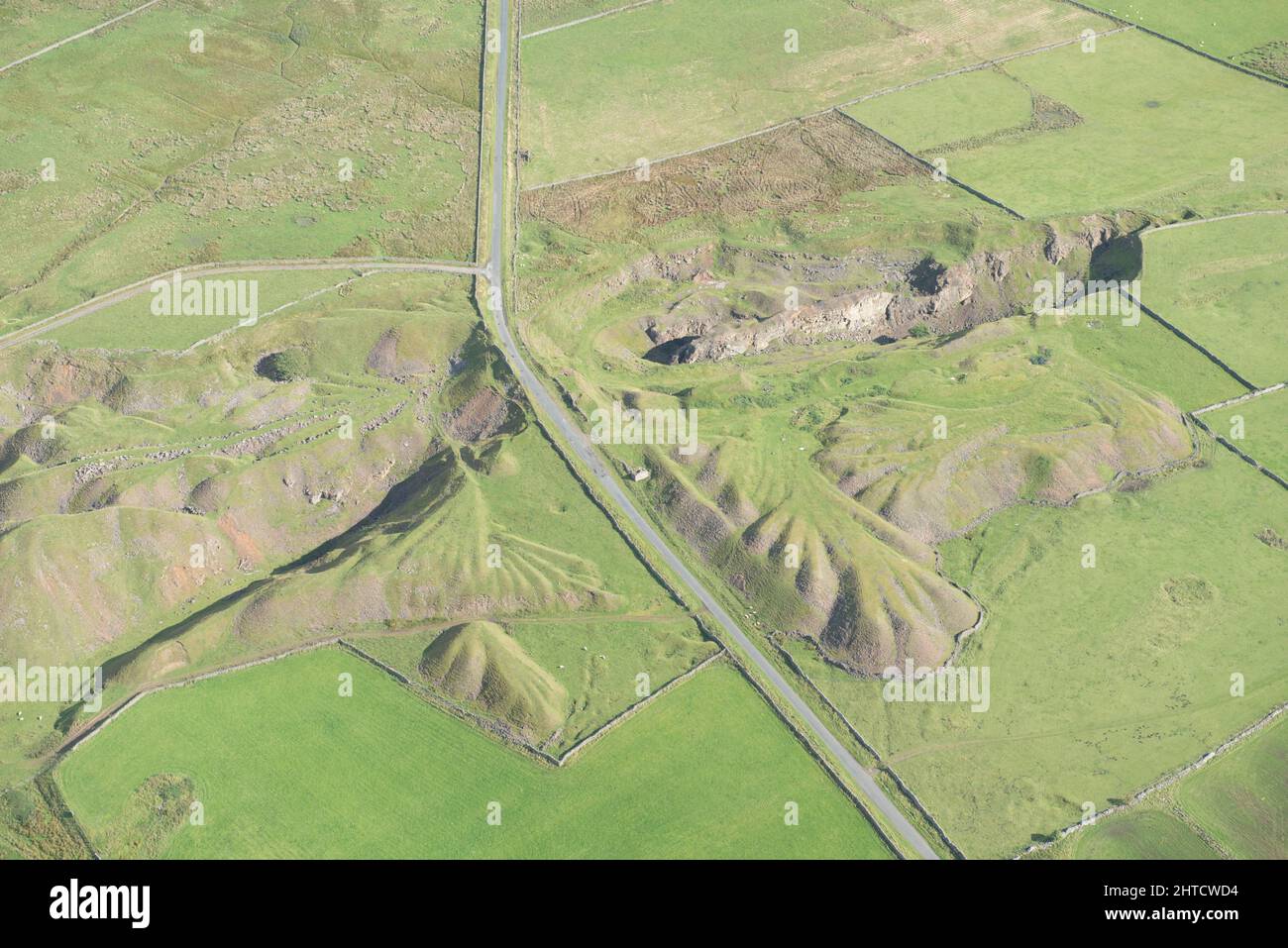 Lead and ironstone mines and spoil heaps, Weardale, County Durham, 2015. Stock Photo
