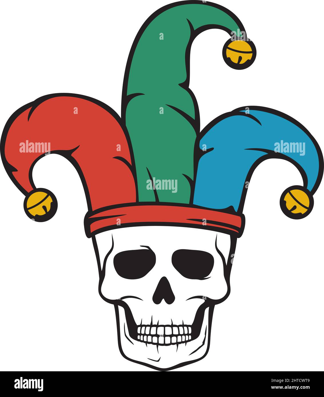 Joker skull color vector illustration Stock Vector Image & Art - Alamy