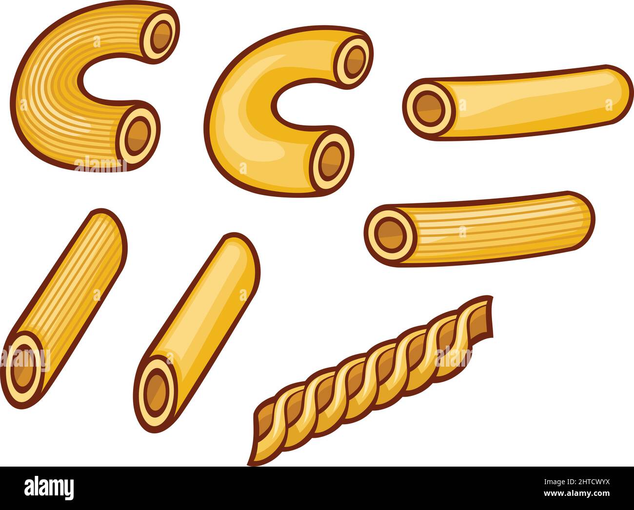 Macaroni pasta collection vector illustration Stock Vector Image & Art