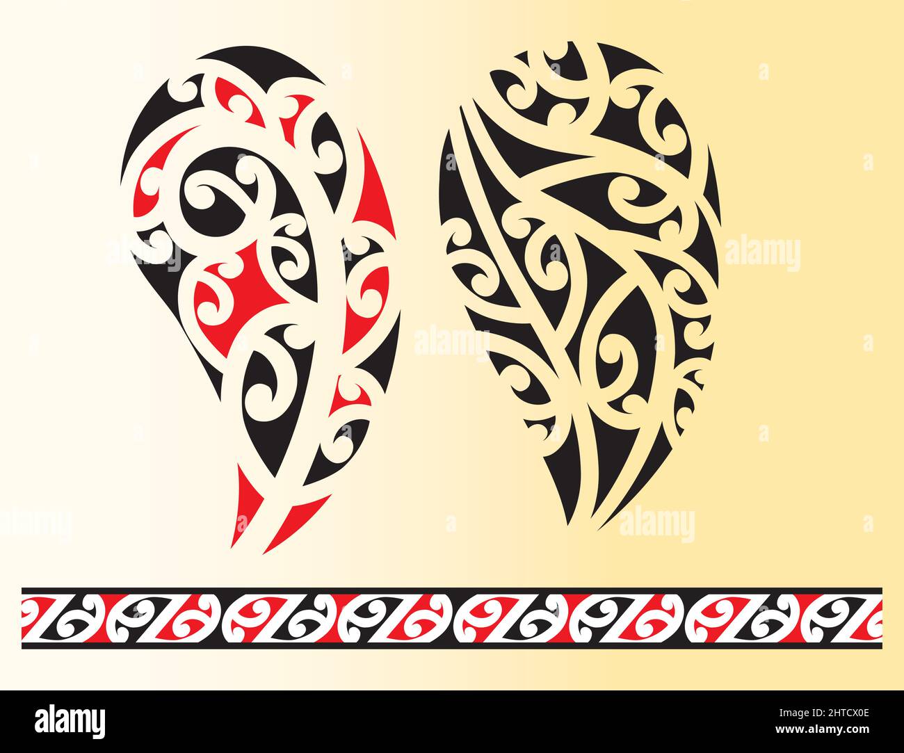 Set of Maori tribal tattoo vector illustration Stock Vector