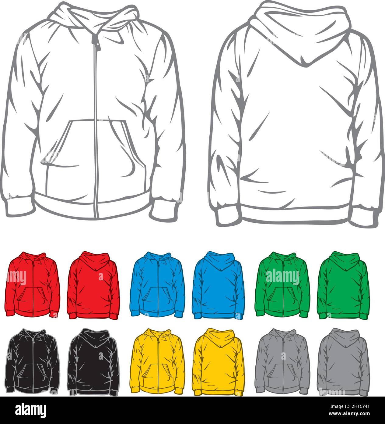 Men's hooded sweatshirt with pocket and zipper vector illustration Stock  Vector Image \u0026 Art - Alamy, image size:1265x1390