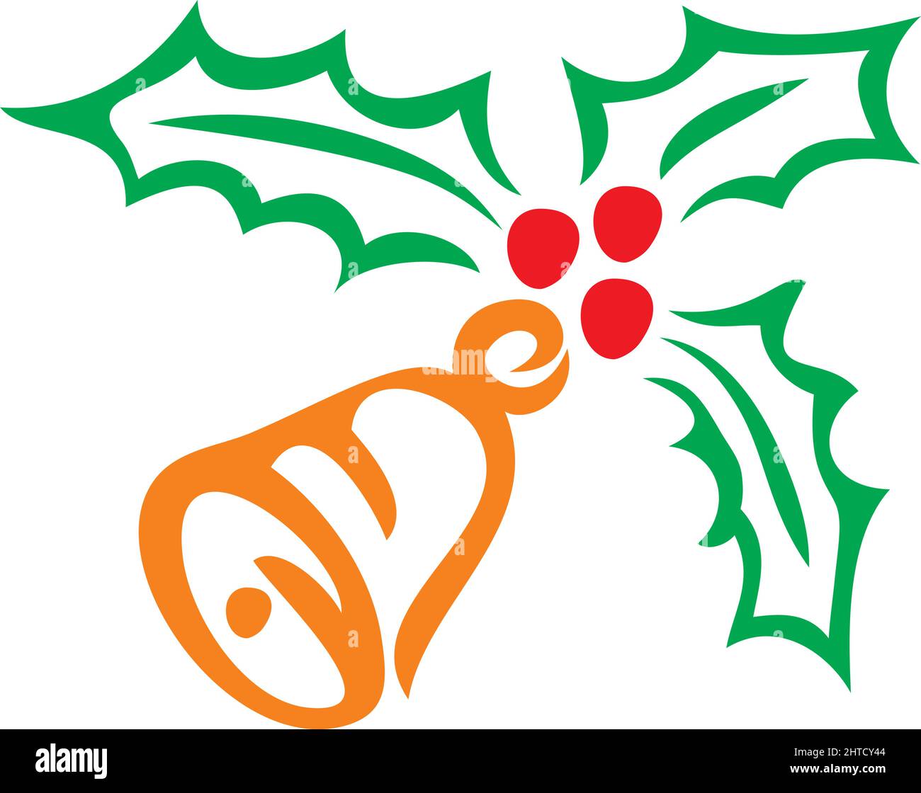 Christmas holly berry and bell vector illustration Stock Vector Image ...