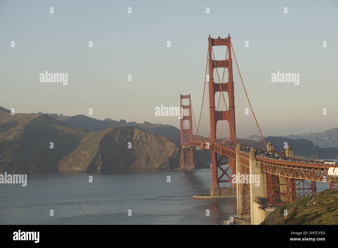 Beautiful shot of the Golden Gate Bridge under the clear skies Stock ...