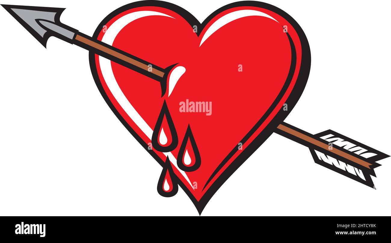 Heart with arrow vector illustration Stock Vector Image & Art - Alamy