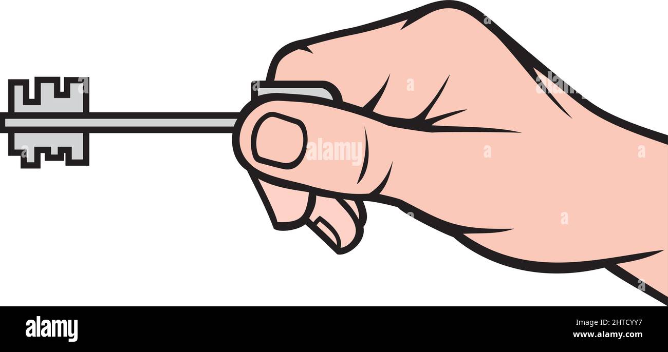 Hand holding key vector illustration Stock Vector Image & Art Alamy
