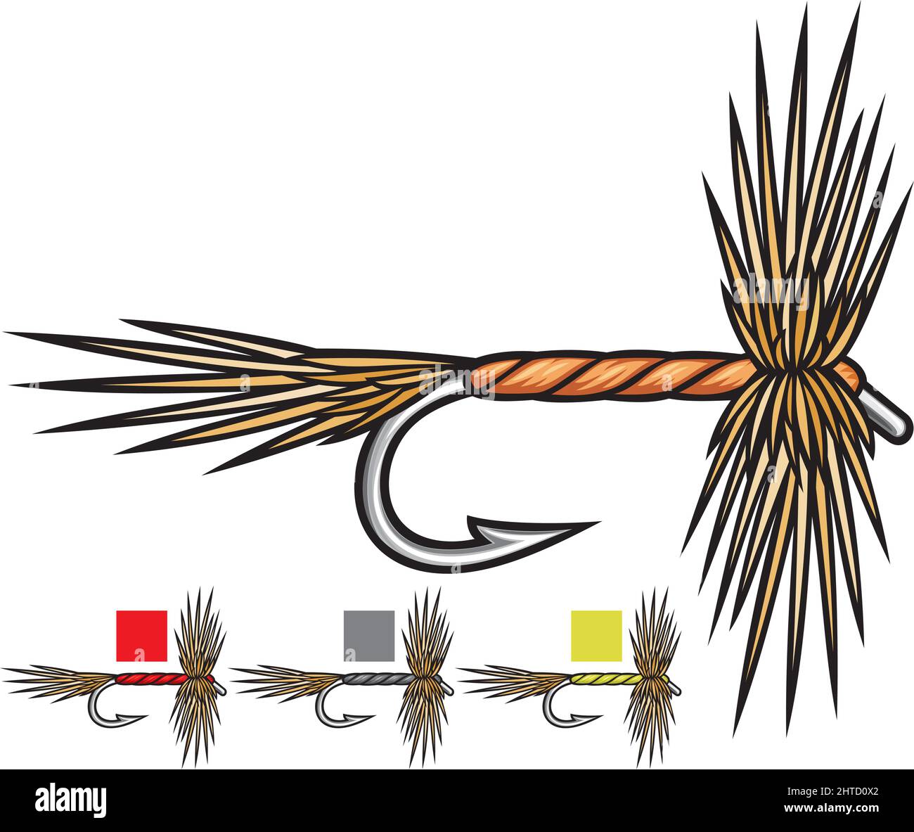 Fly fishing flies vector illustration Stock Vector Image & Art - Alamy