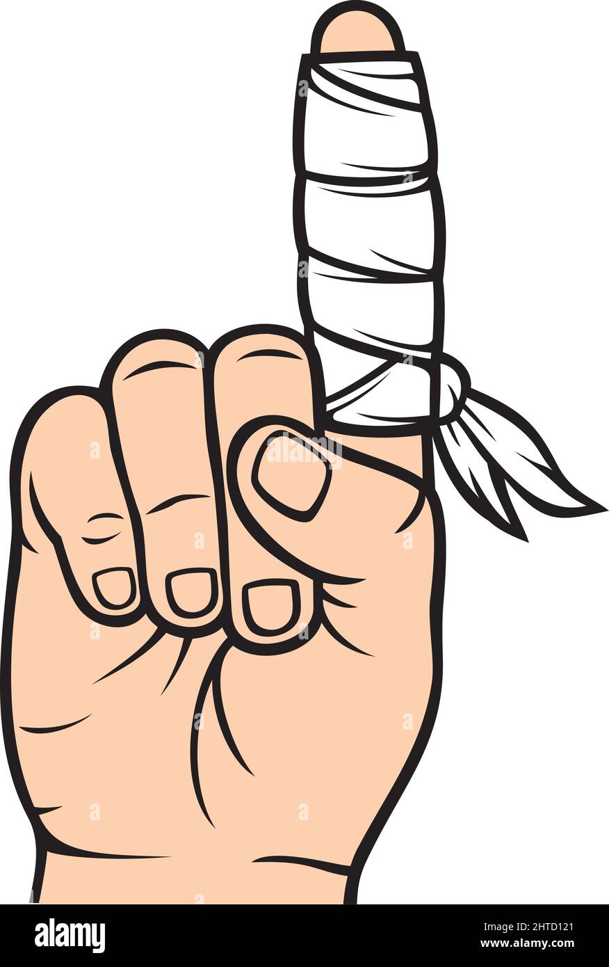 Bandage finger (white gauze) vector illustration Stock Vector Image