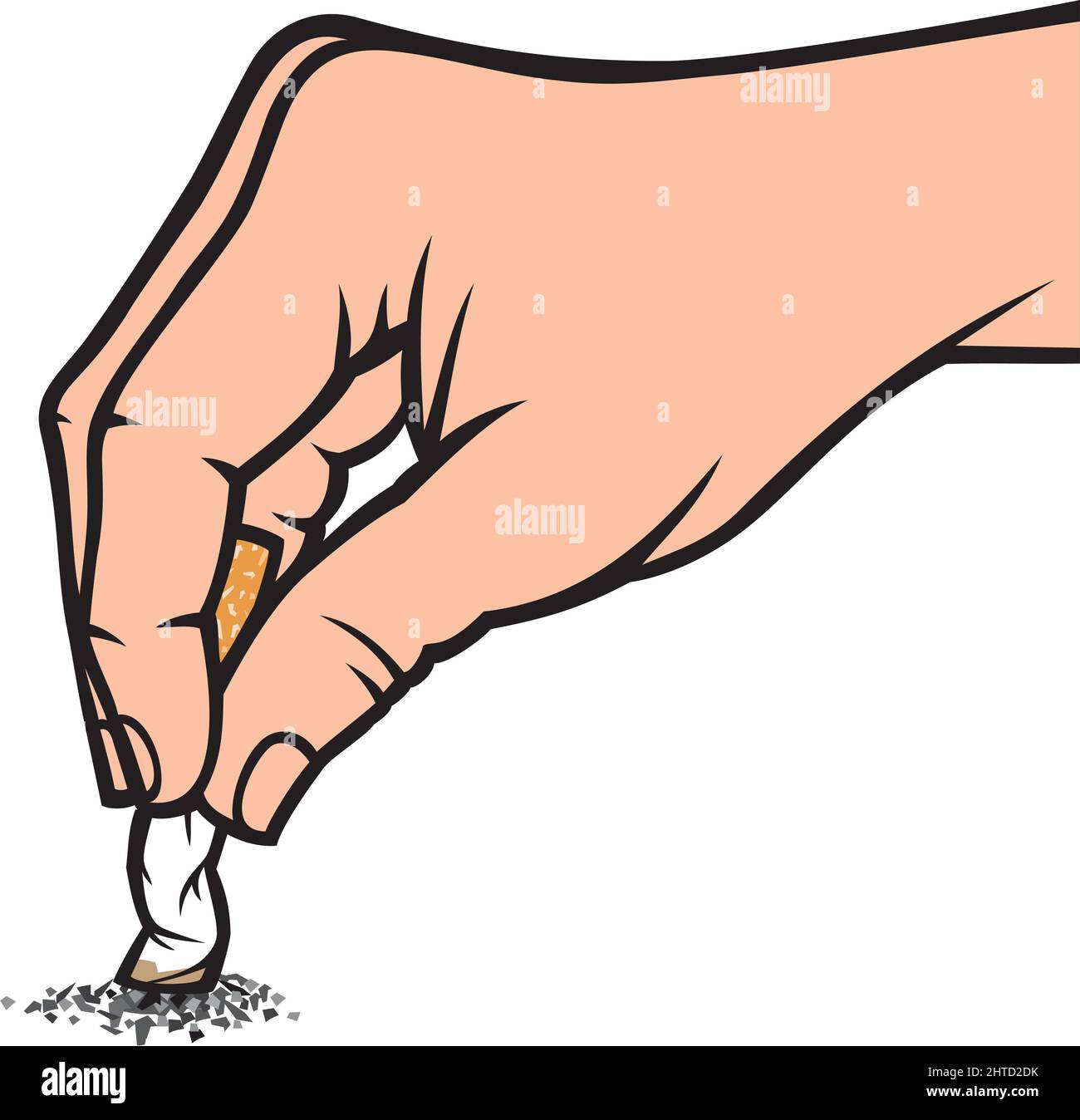 Hand extinguishing a cigarette vector illustration Stock Vector Image & Art 