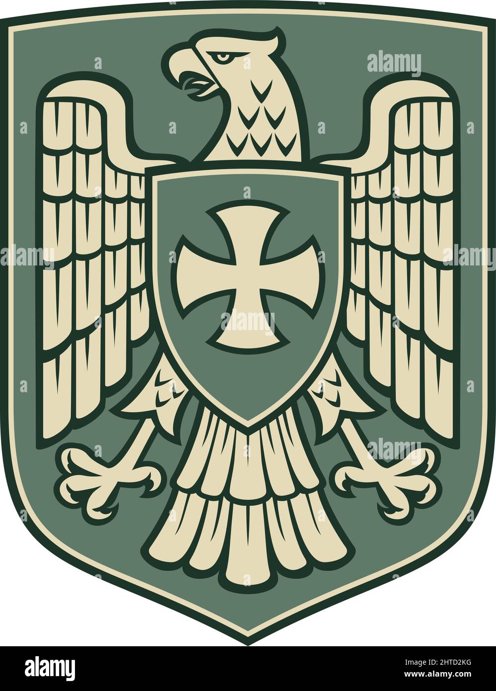 Eagle and the cross coat of arms vector illustration Stock Vector Image