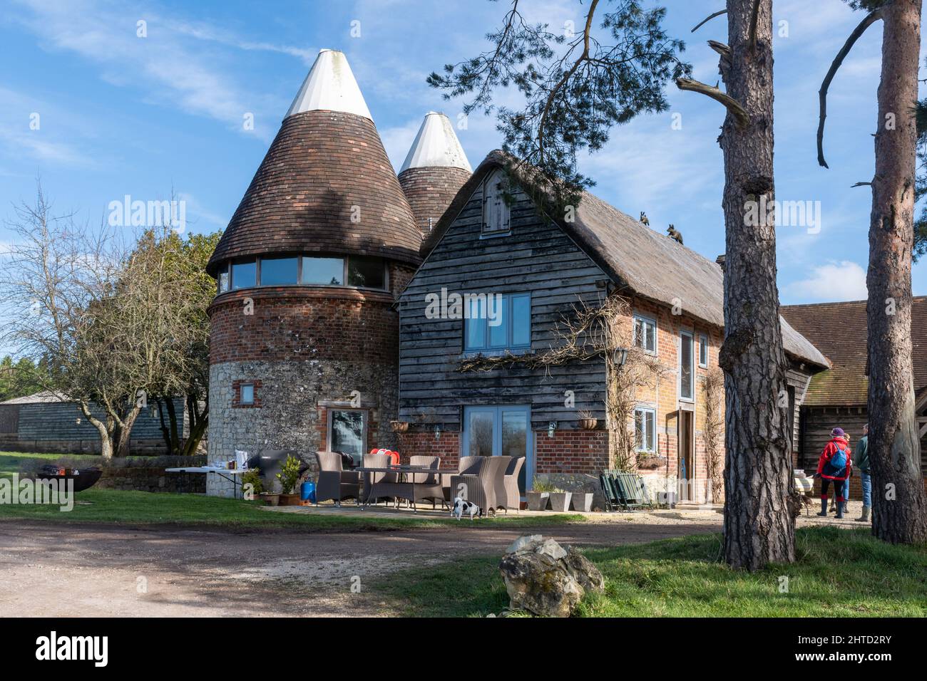 The Oast House at Hartley Wine Estate in Hampshire, England, UK Stock Photo