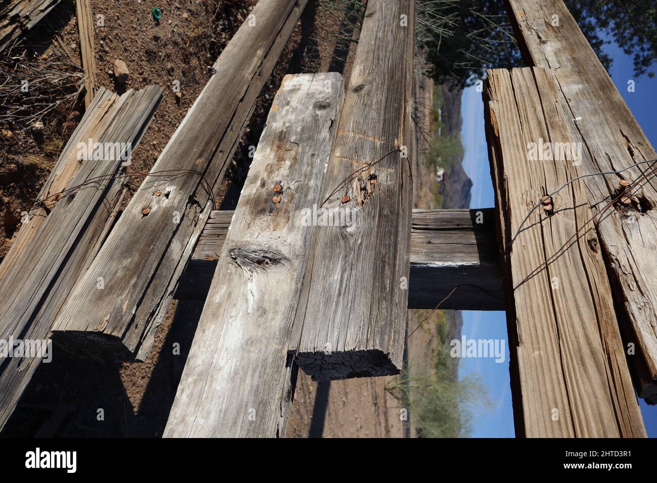 Vertical shot of fence with wood texture and nailheads Stock Photo - Alamy