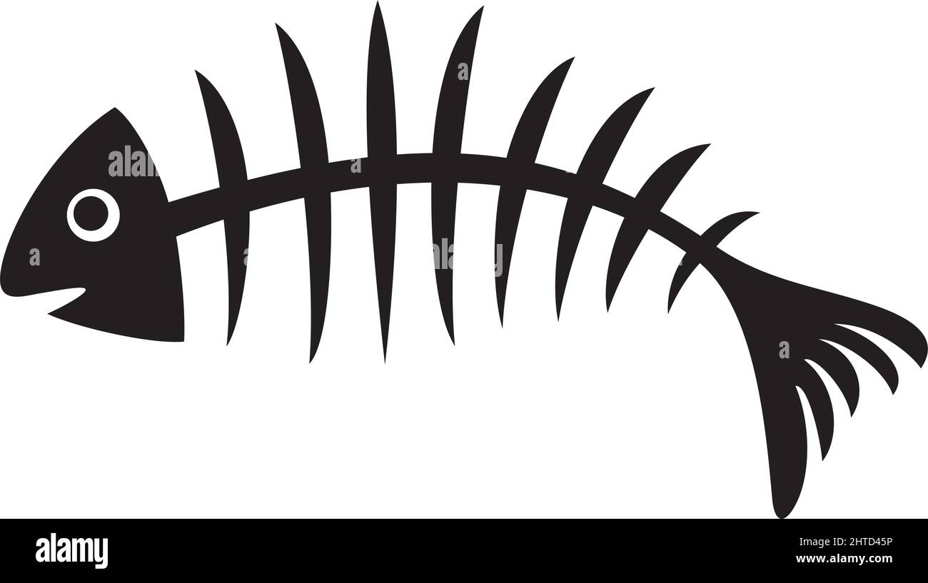 Illustration of black fish bone Stock Vector Image & Art Alamy