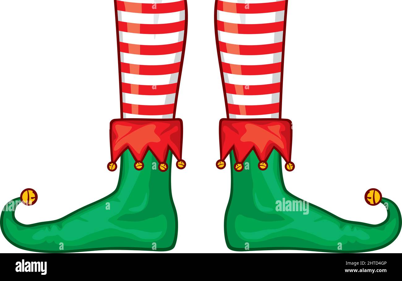 Christmas cartoon Elfs legs vector illustration Stock Vector Image