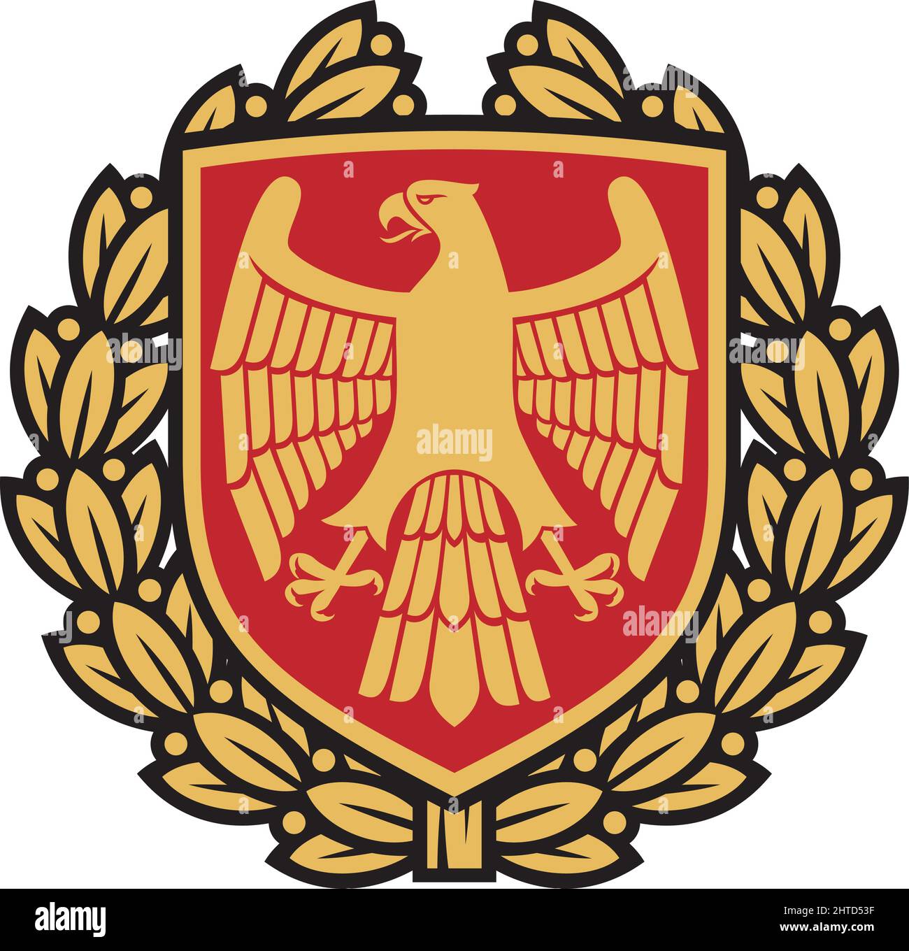 Eagle coat of arms (shield and laurel wreath). Vector illustration