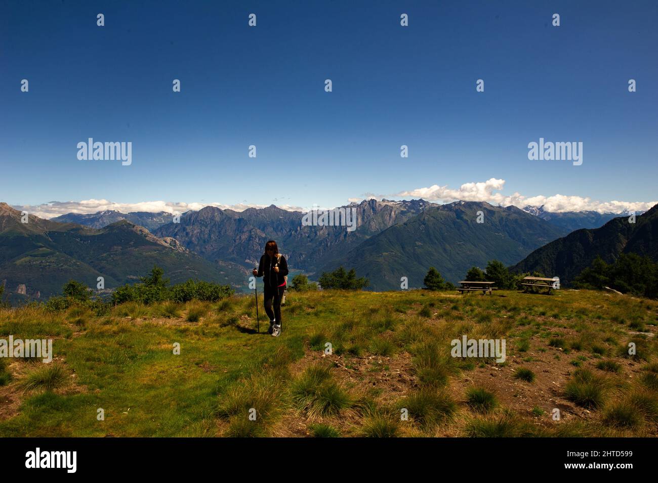 Europe, Italy, Lombardy, Lecco province, landscape from the top of Mount Legnoncino. Stock Photo