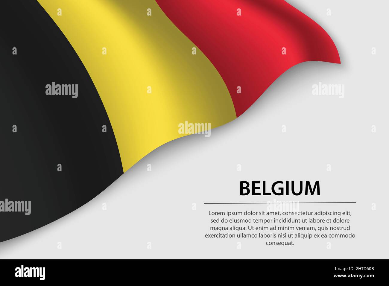 Wave flag of Belgium on white background. Banner or ribbon vector ...