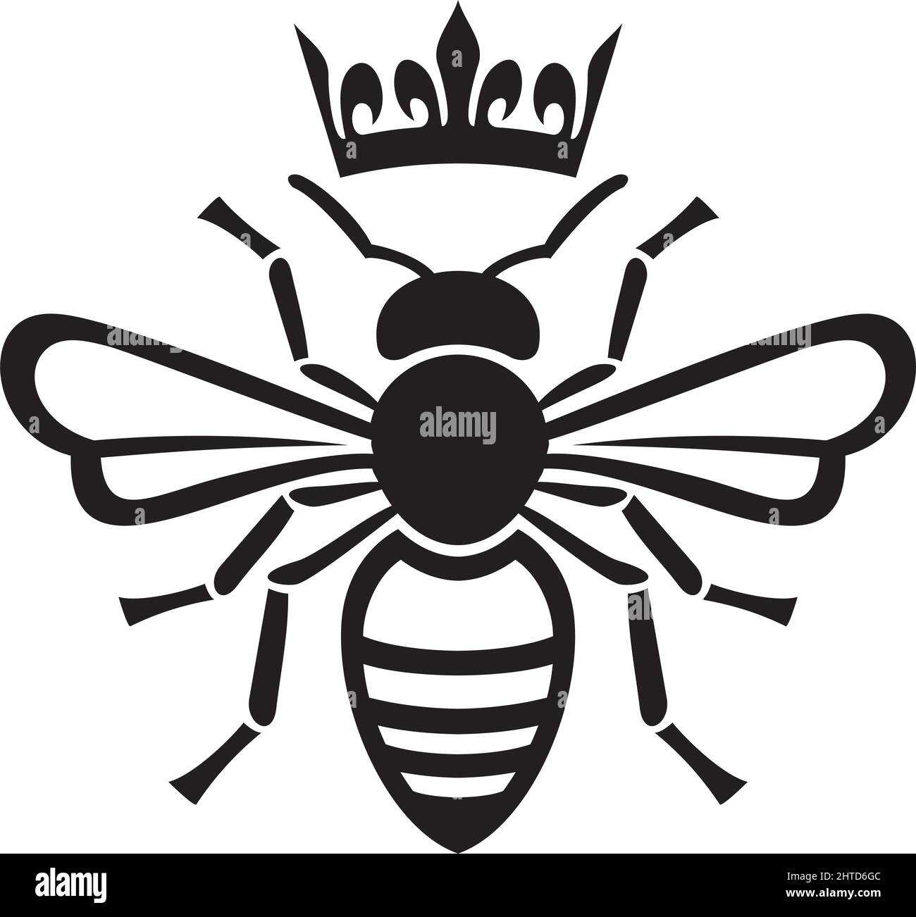 Bee queen with crown vector illustration Stock Vector Image & Art Alamy