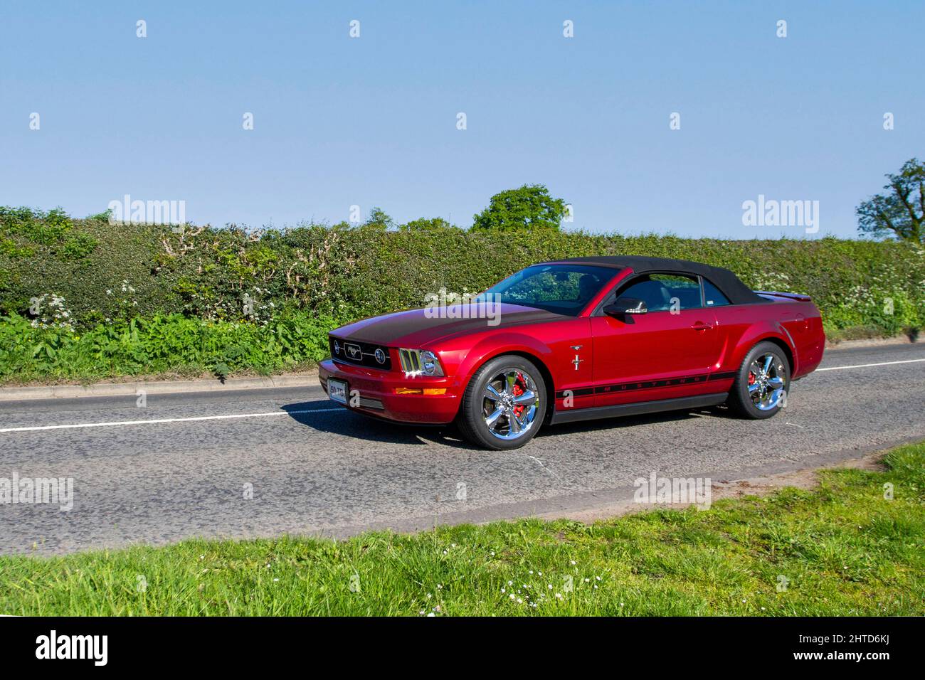 2007 red Ford Mustang 4000cc petrol; Stock Photo