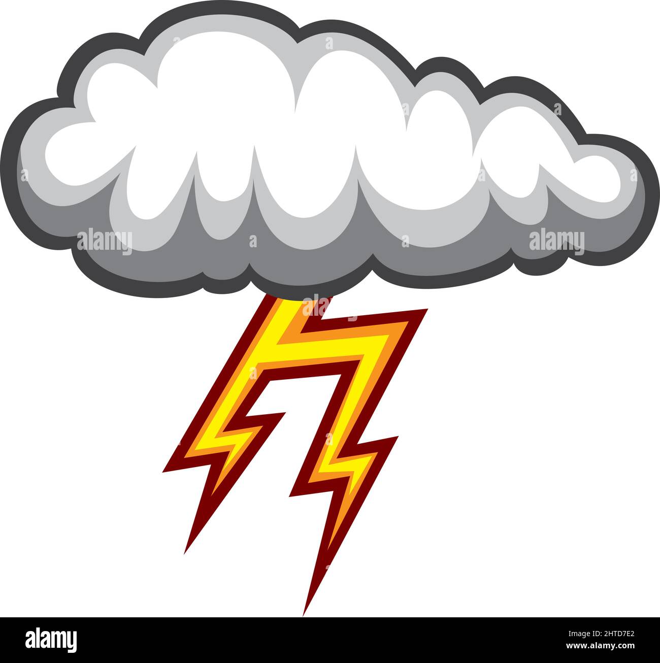 Cloud and lightning bolt vector illustration Stock Vector Image & Art