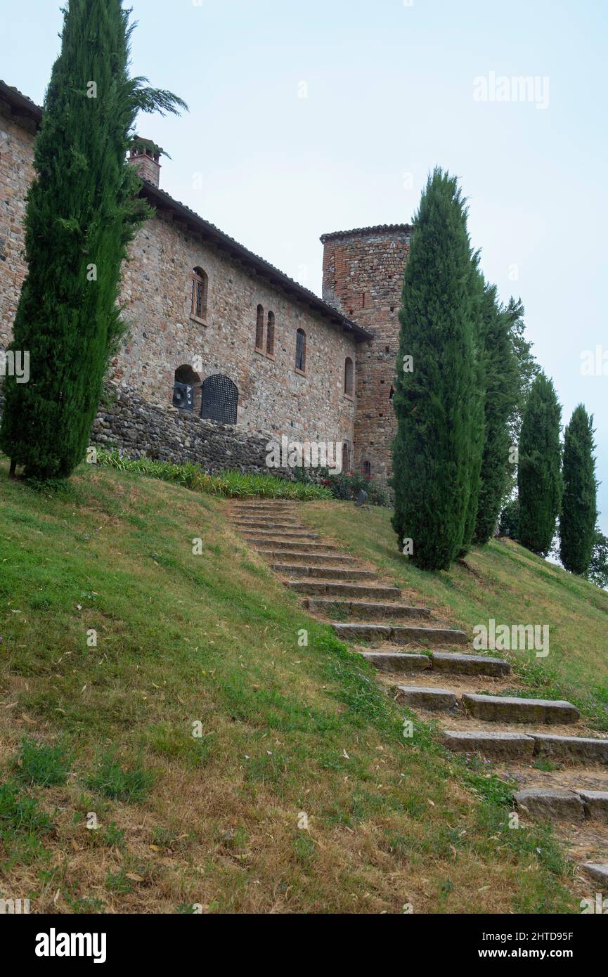 Europe, Italy, Piacenza - Emilia Romagna region. The castle of Rivalta with the fortified walls Stock Photo