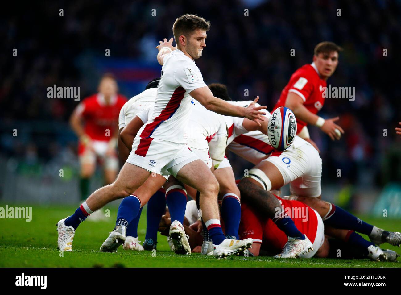 LONDON, ENGLAND - FEBRUARY  26: Harry Randall of England  during  Guinness six  Nations match between England and Wales, at Twickenham Stadium  on 26t Stock Photo