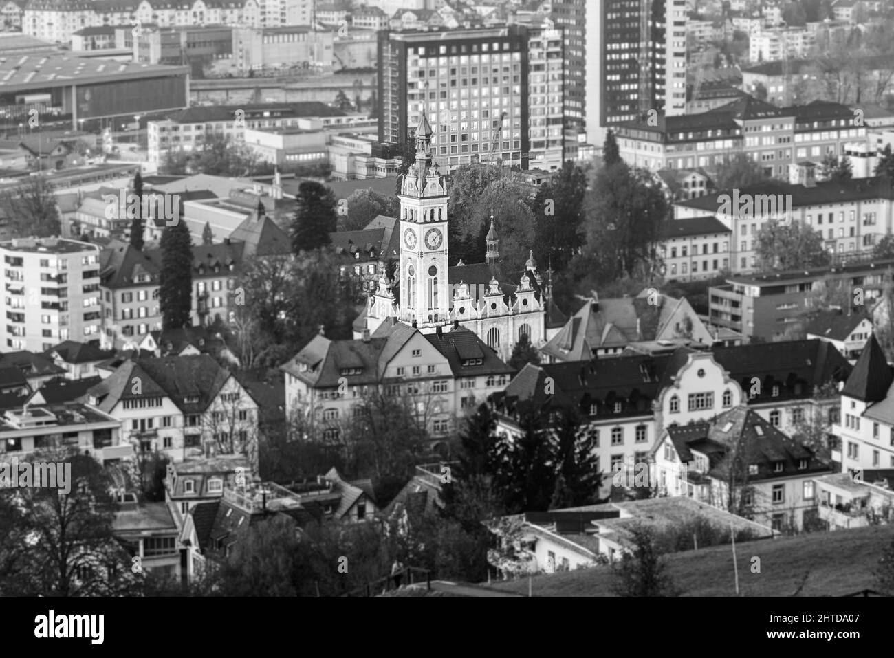 Aerial view of the Saint Gallen in Switzerland Stock Photo