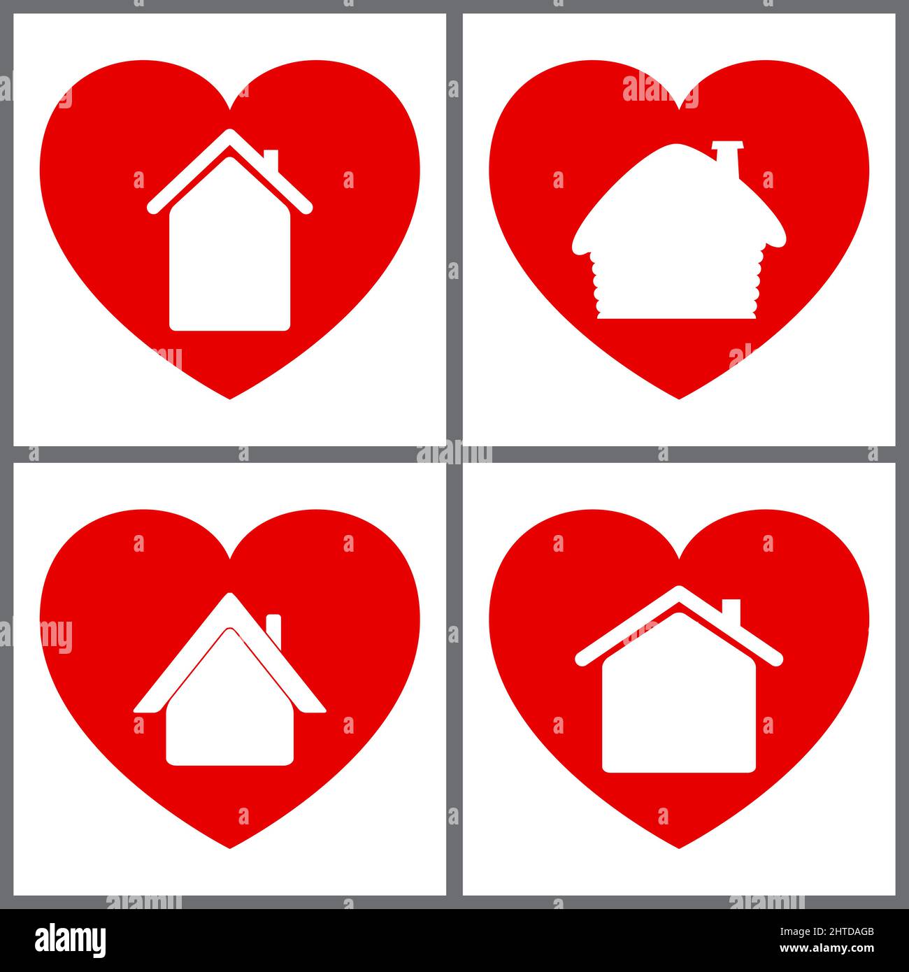 Home love icon vector design template isolate on white Stock Vector