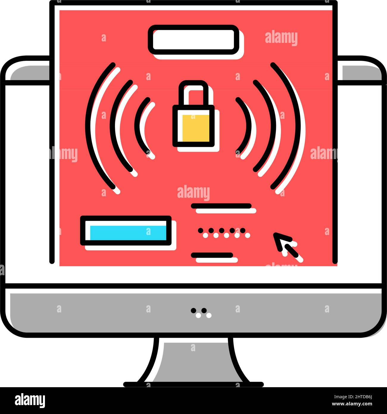 computer password hacking color icon vector illustration Stock Vector ...