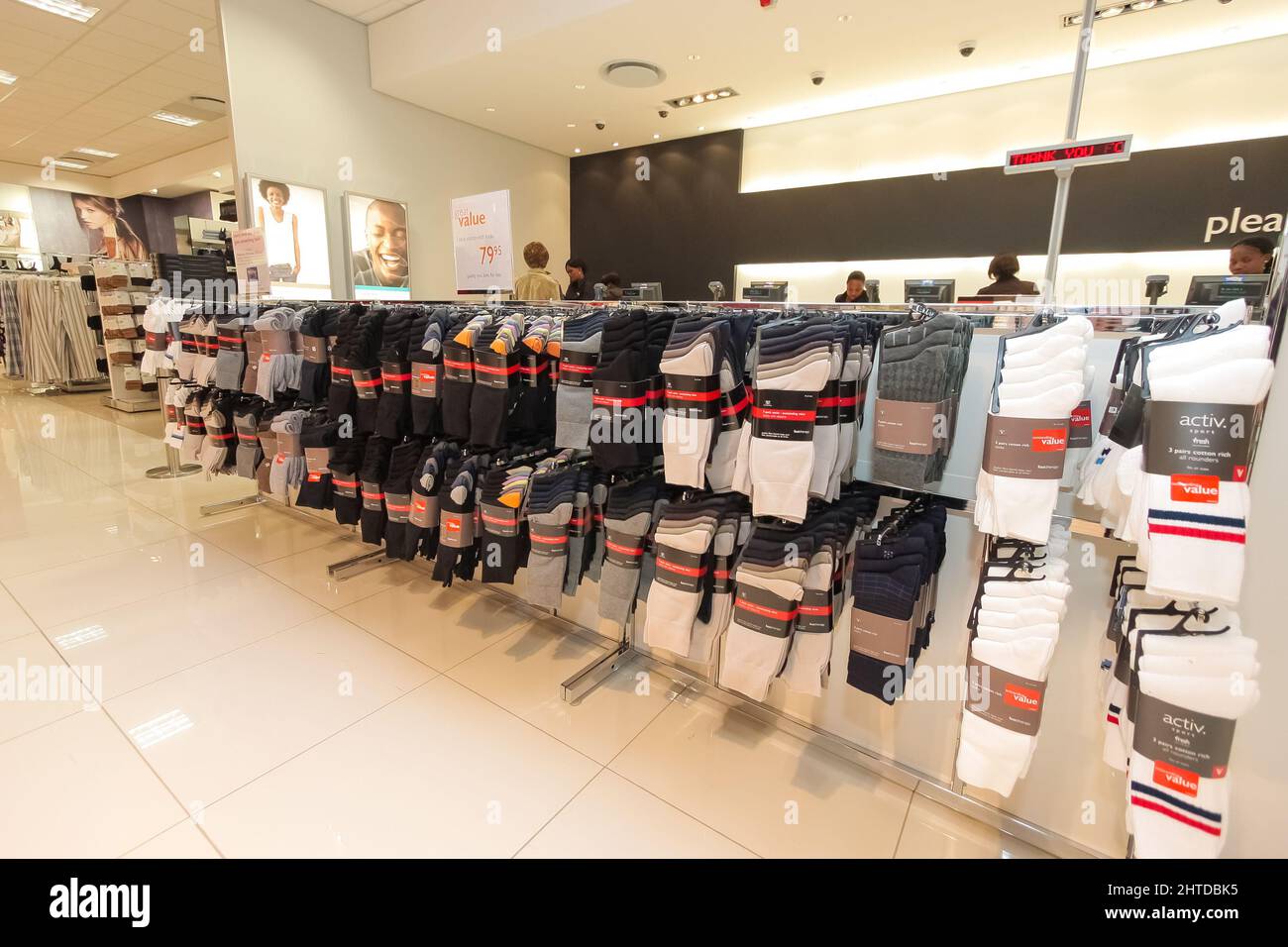 Interior of Woolworths clothing store in Johannesburg, South Africa