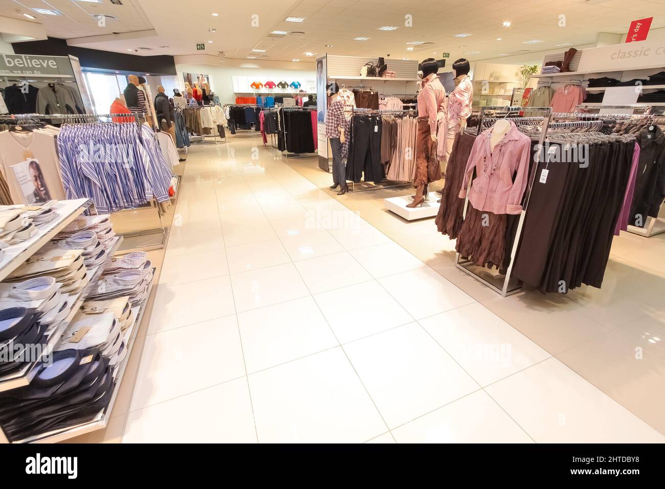 Interior of Woolworths clothing store in Johannesburg, South Africa